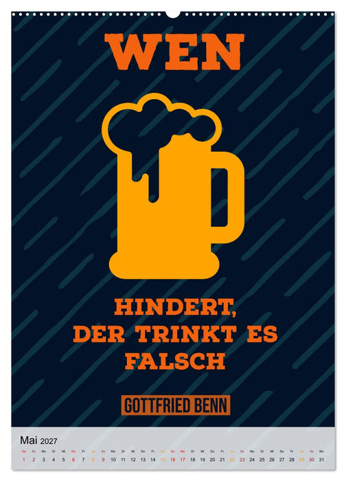 Dichter als Goethe - Der literarische Alkohol-Kalender (CALVENDO Wandkalender 2027)