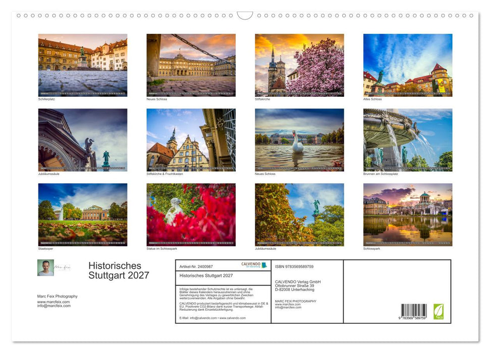 Historisches Stuttgart 2027 (CALVENDO Wandkalender 2027)