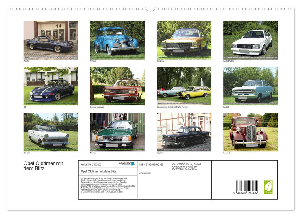 Opel Oldtimer mit dem Blitz (CALVENDO Premium Wandkalender 2027)
