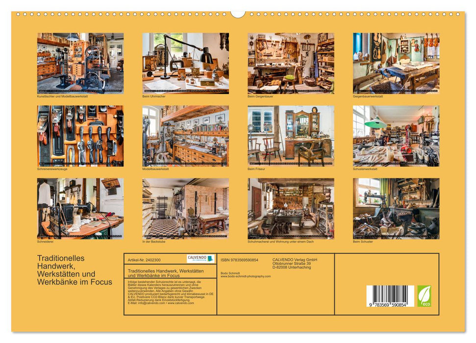 Traditionelles Handwerk, Werkstätten und Werkbänke im Focus (CALVENDO Premium Wandkalender 2027)