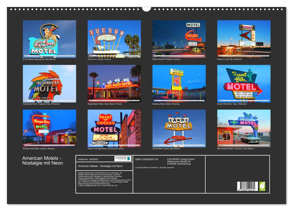 American Motels - Nostalgie mit Neon (CALVENDO Wandkalender 2027)