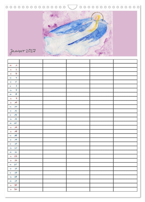 Engelhafter Familienplaner (CALVENDO Wandkalender 2027)