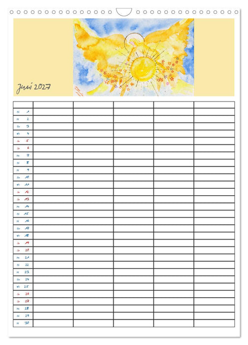 Engelhafter Familienplaner (CALVENDO Wandkalender 2027)