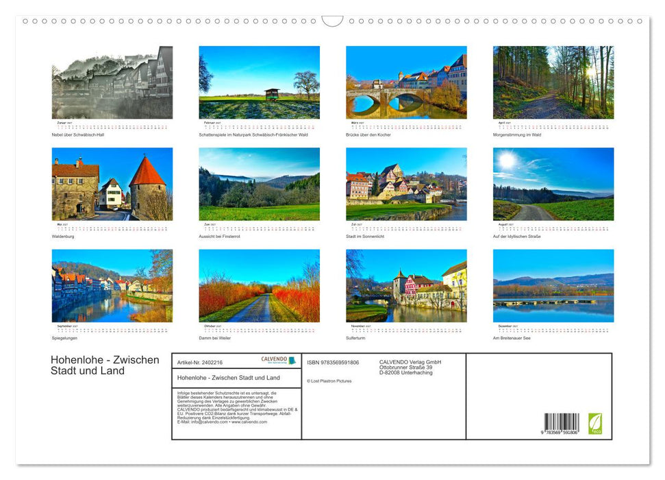 Hohenlohe - Zwischen Stadt und Land (CALVENDO Wandkalender 2027)