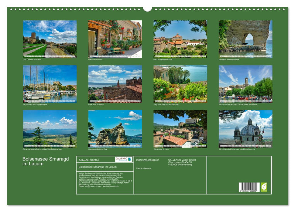Bolsenasee Smaragd im Latium (CALVENDO Wandkalender 2027)
