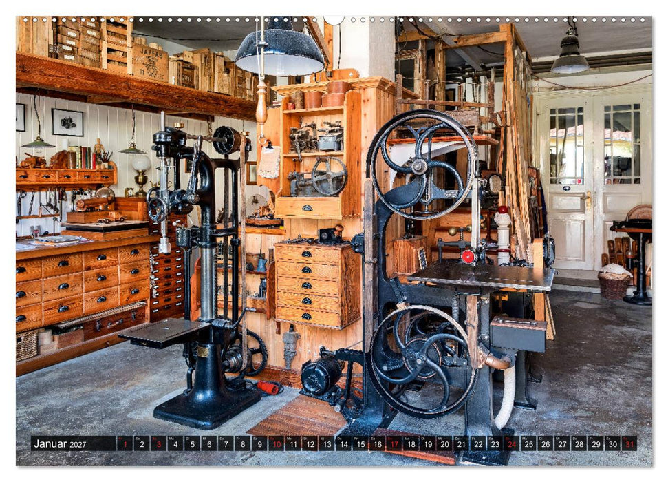 Traditionelles Handwerk, Werkstätten und Werkbänke im Focus (CALVENDO Wandkalender 2027)