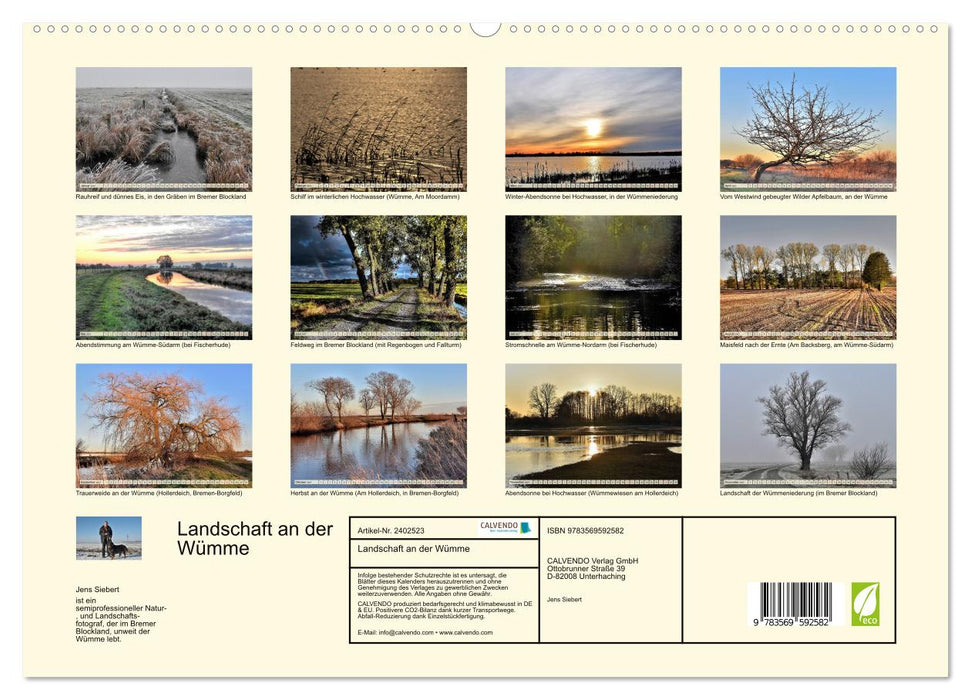 Landschaft an der Wümme (CALVENDO Premium Wandkalender 2027)