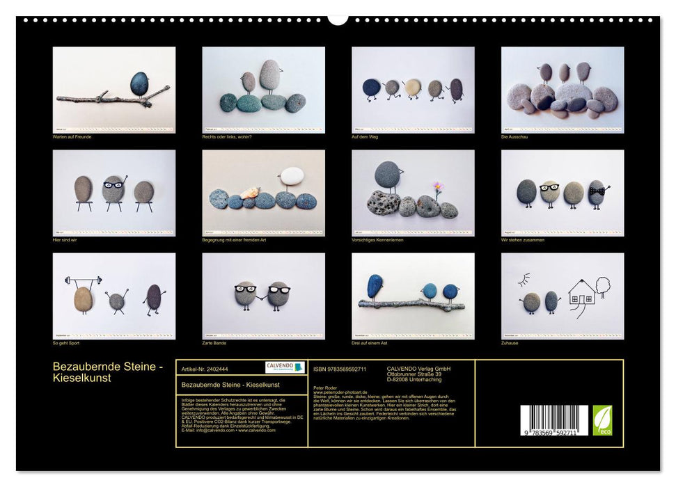 Bezaubernde Steine - Kieselkunst (CALVENDO Premium Wandkalender 2027)