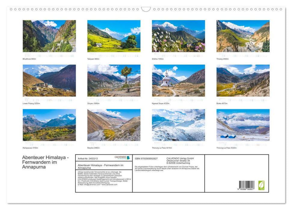 Abenteuer Himalaya - Fernwandern im Annapurna (CALVENDO Wandkalender 2027)