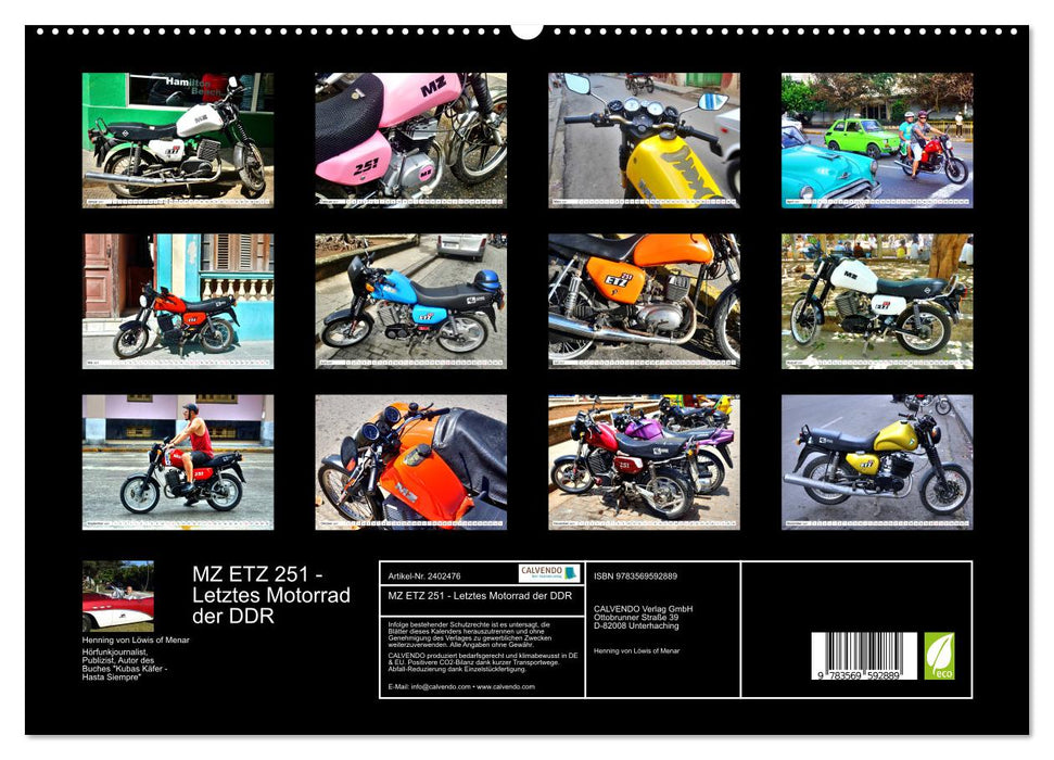 MZ ETZ 251 - Letztes Motorrad der DDR (CALVENDO Premium Wandkalender 2027)