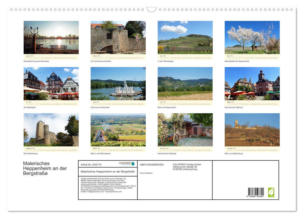Malerisches Heppenheim an der Bergstraße (CALVENDO Wandkalender 2027)