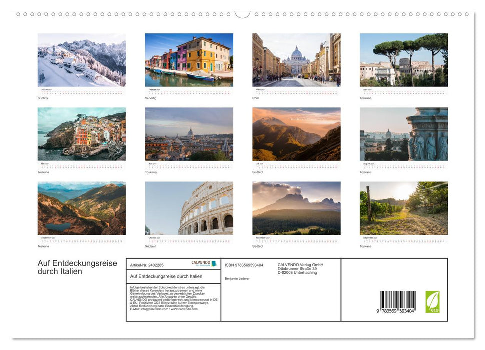 Auf Entdeckungsreise durch Italien (CALVENDO Premium Wandkalender 2027)