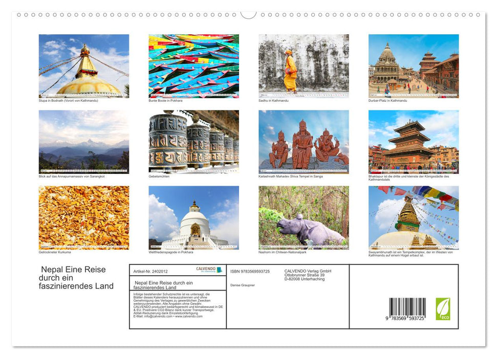 Nepal Eine Reise durch ein faszinierendes Land (CALVENDO Premium Wandkalender 2027)