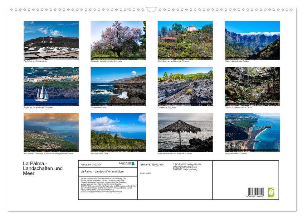 La Palma - Landschaften und Meer (CALVENDO Wandkalender 2027)