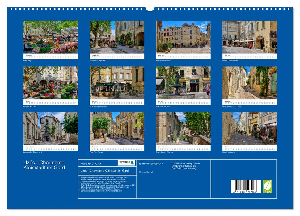 Uzés - Charmante Kleinstadt im Gard (CALVENDO Premium Wandkalender 2027)