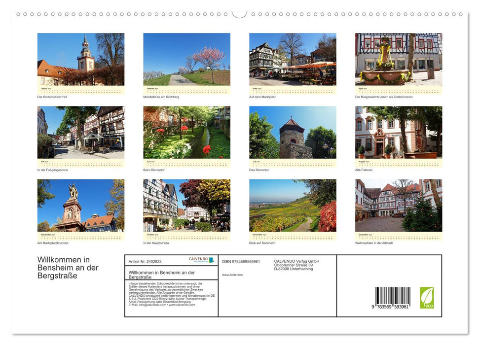Willkommen in Bensheim an der Bergstraße (CALVENDO Premium Wandkalender 2027)