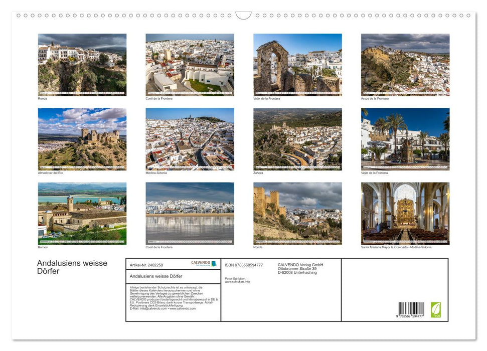 Andalusiens weisse Dörfer (CALVENDO Wandkalender 2027)