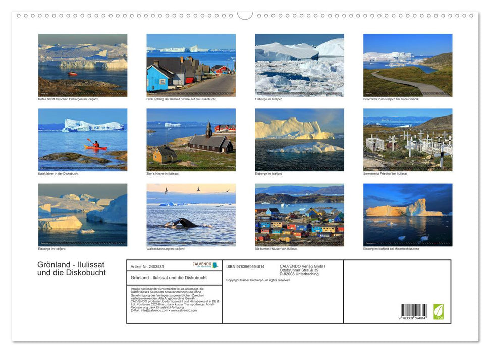 Grönland - Ilulissat und die Diskobucht (CALVENDO Wandkalender 2027)