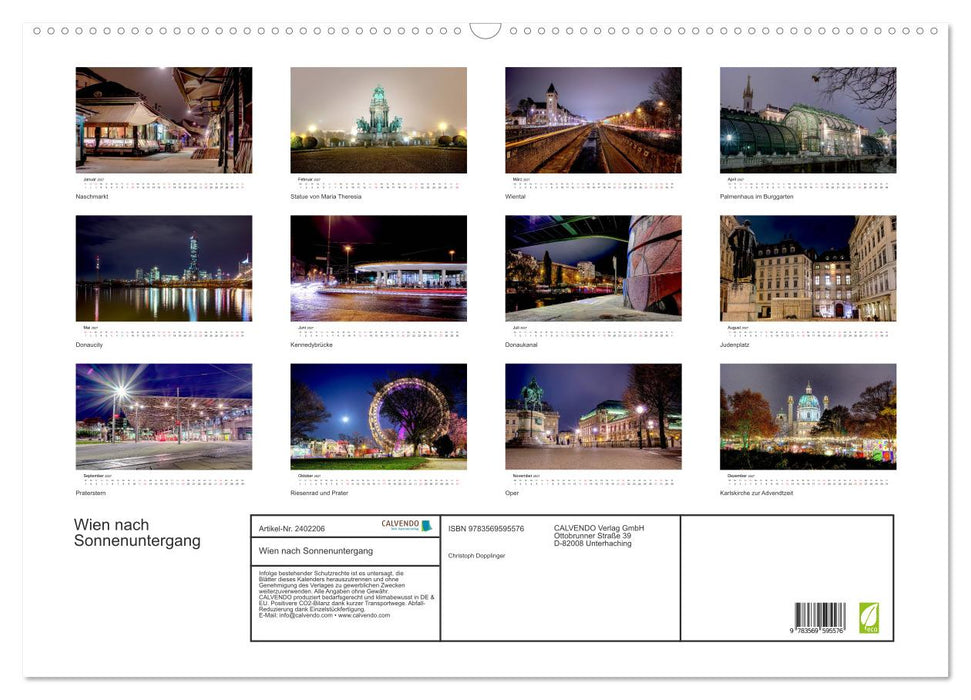 Wien nach Sonnenuntergang (CALVENDO Wandkalender 2027)