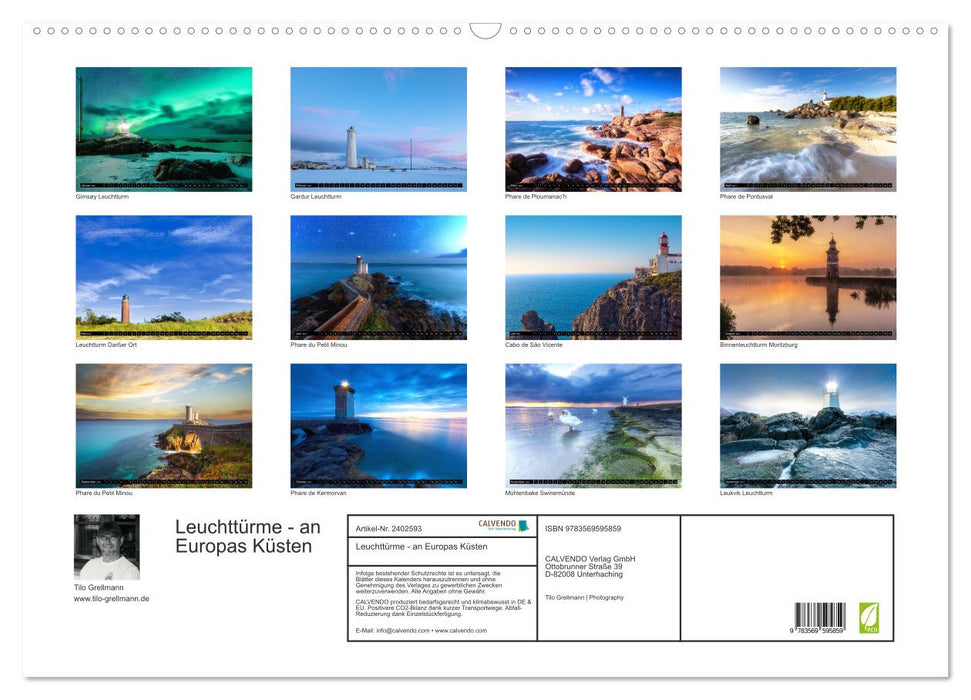 Leuchttürme - an Europas Küsten (CALVENDO Wandkalender 2027)