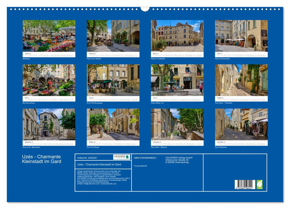 Uzés - Charmante Kleinstadt im Gard (CALVENDO Wandkalender 2027)