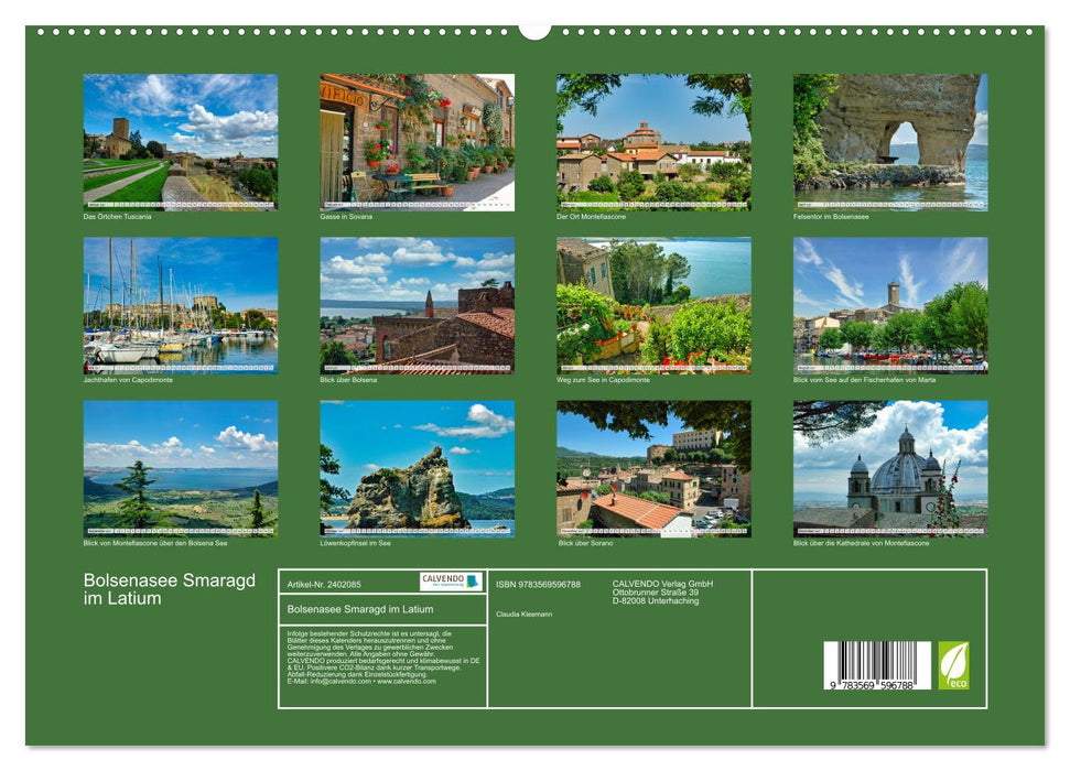 Bolsenasee Smaragd im Latium (CALVENDO Premium Wandkalender 2027)