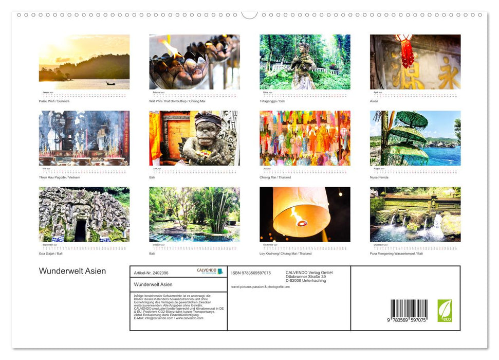 Wunderwelt Asien (CALVENDO Premium Wandkalender 2027)