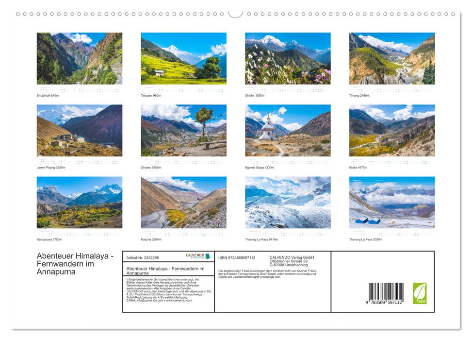 Abenteuer Himalaya - Fernwandern im Annapurna (CALVENDO Premium Wandkalender 2027)