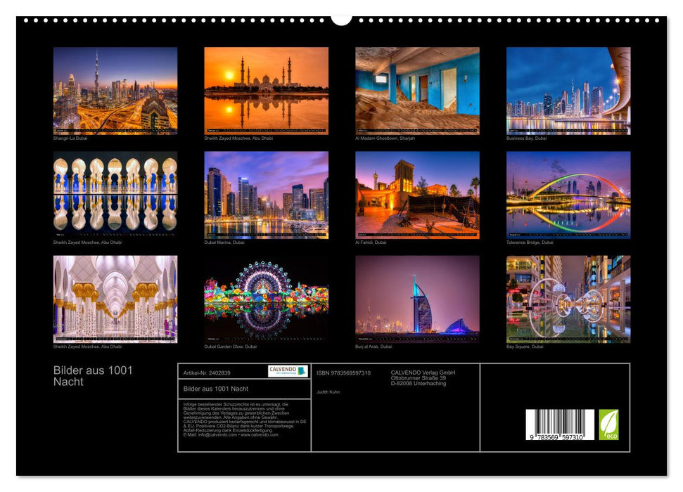 Bilder aus 1001 Nacht (CALVENDO Premium Wandkalender 2027)