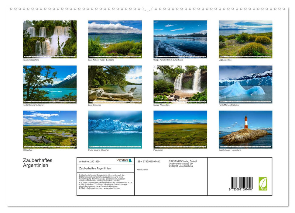 Zauberhaftes Argentinien (CALVENDO Premium Wandkalender 2027)