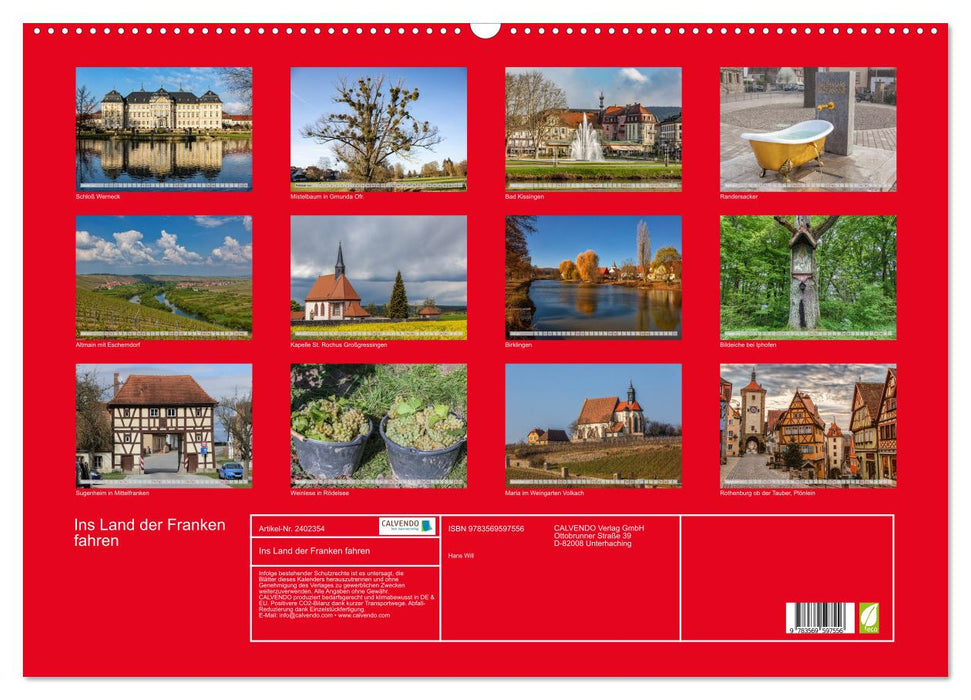 Ins Land der Franken fahren (CALVENDO Wandkalender 2027)