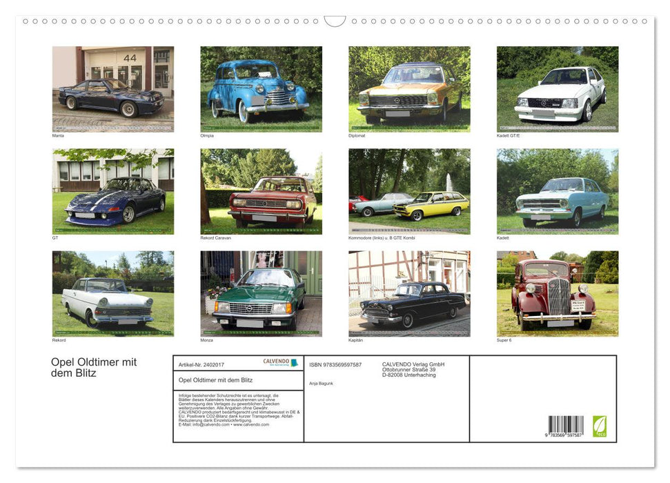 Opel Oldtimer mit dem Blitz (CALVENDO Wandkalender 2027)