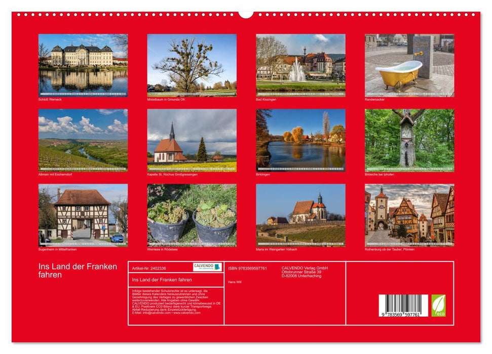 Ins Land der Franken fahren (CALVENDO Premium Wandkalender 2027)