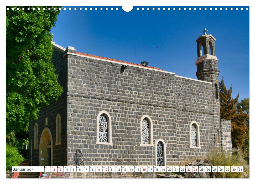 Biblische Orte in Israel mit Bibelstellen (CALVENDO Wandkalender 2027)