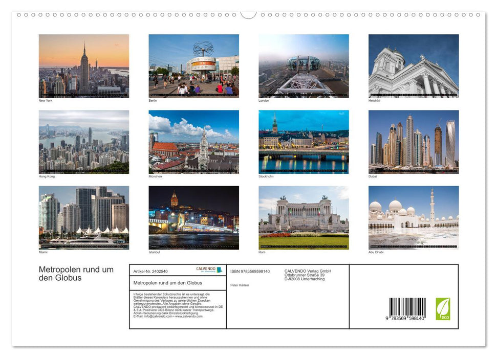 Metropolen rund um den Globus (CALVENDO Premium Wandkalender 2027)
