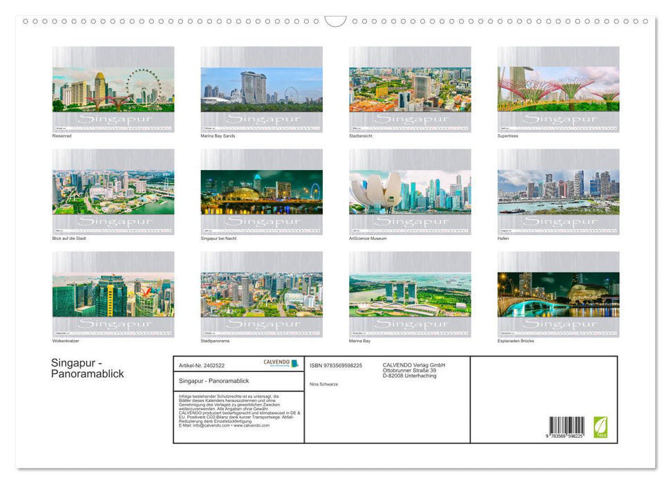 Singapur - Panoramablick (CALVENDO Wandkalender 2027)