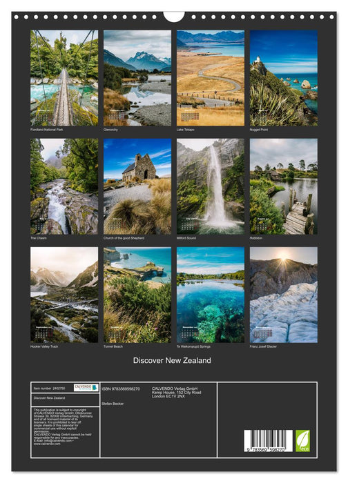 Discover New Zealand (CALVENDO Monthly Calendar 2027)