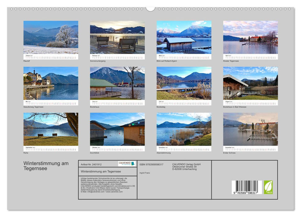 Winterstimmung am Tegernsee (CALVENDO Premium Wandkalender 2027)