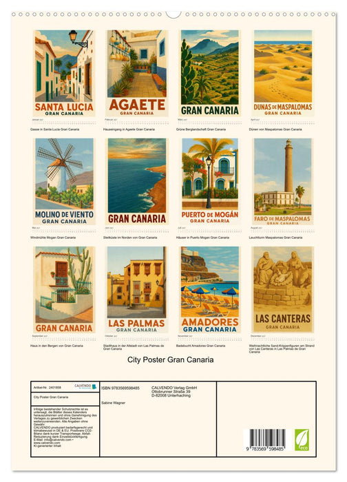 City Poster Gran Canaria (CALVENDO Premium Wandkalender 2027)