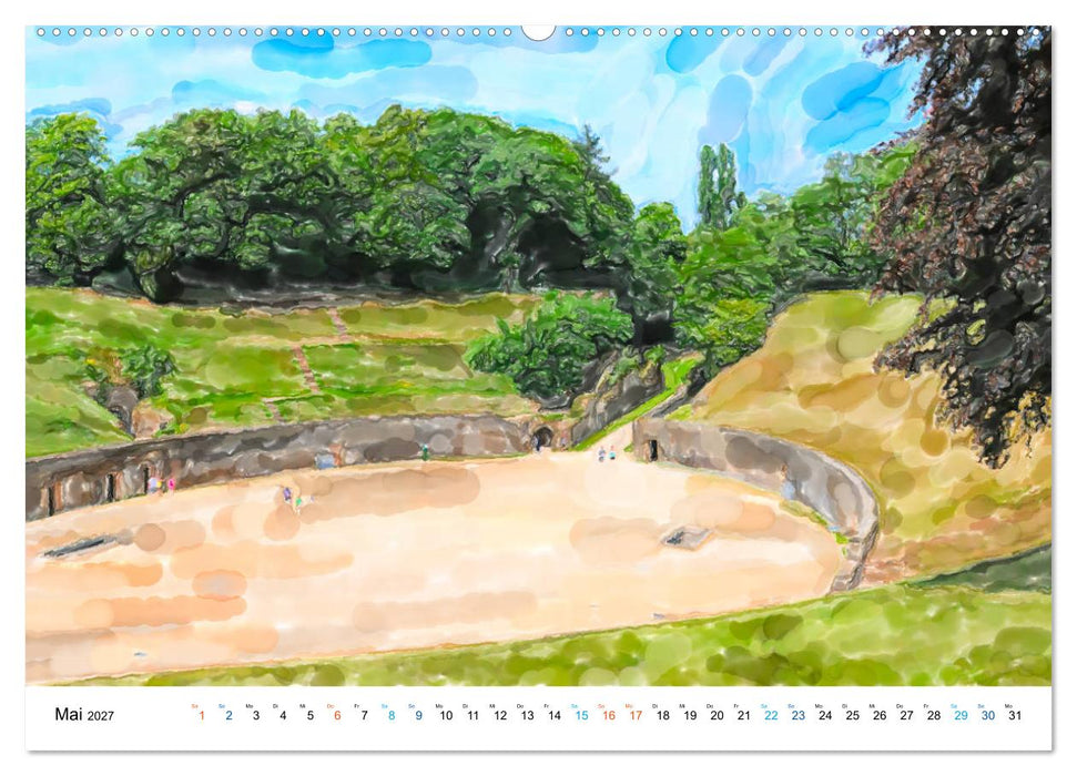 Trier - Illustrationen in Aquarell (CALVENDO Premium Wandkalender 2027)