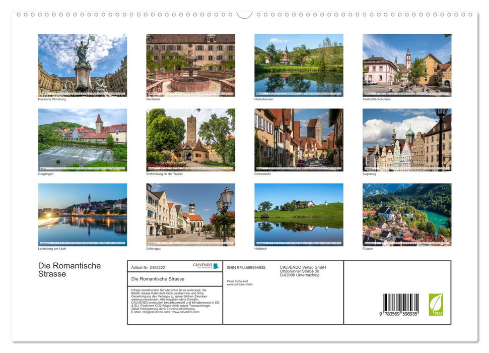 Die Romantische Strasse (CALVENDO Premium Wandkalender 2027)