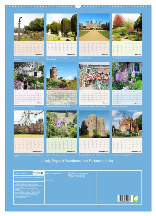 Lovely England Wunderschöne Reiseeindrücke (CALVENDO Wandkalender 2027)