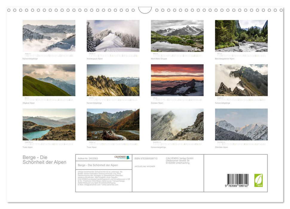 Berge - Die Schönheit der Alpen (CALVENDO Wandkalender 2027)