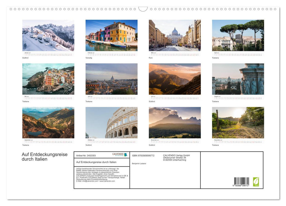 Auf Entdeckungsreise durch Italien (CALVENDO Wandkalender 2027)