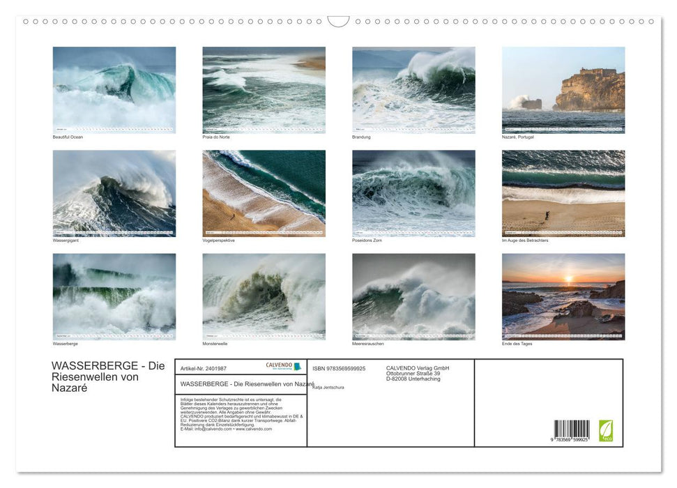 WASSERBERGE - Die Riesenwellen von Nazaré (CALVENDO Wandkalender 2027)