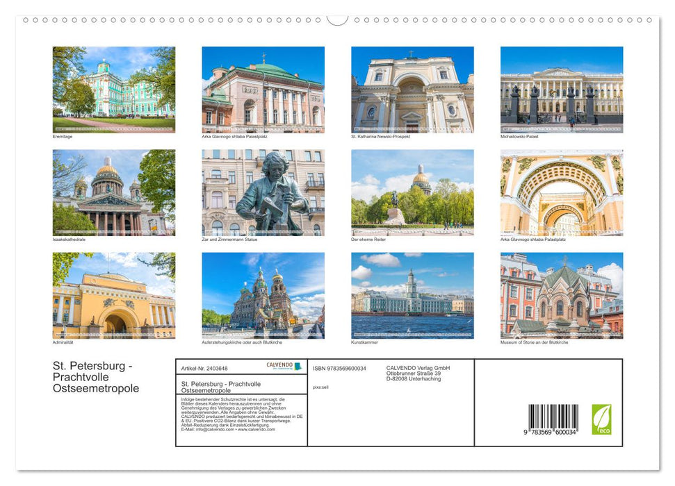 St. Petersburg - Prachtvolle Ostseemetropole (CALVENDO Premium Wandkalender 2027)