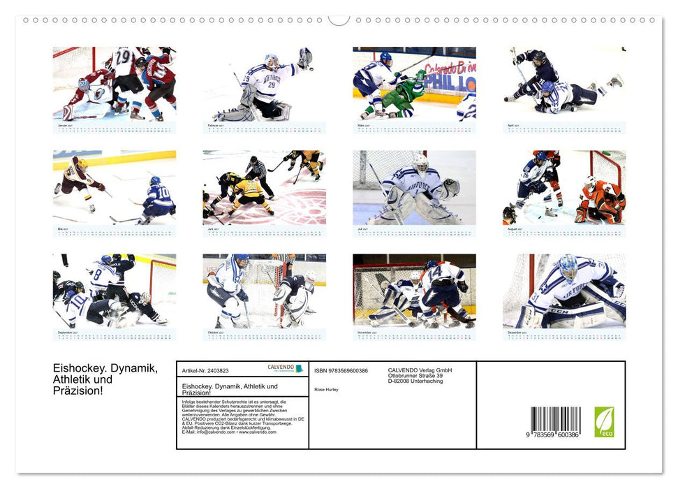 Eishockey. Dynamik, Athletik und Präzision! (CALVENDO Premium Wandkalender 2027)