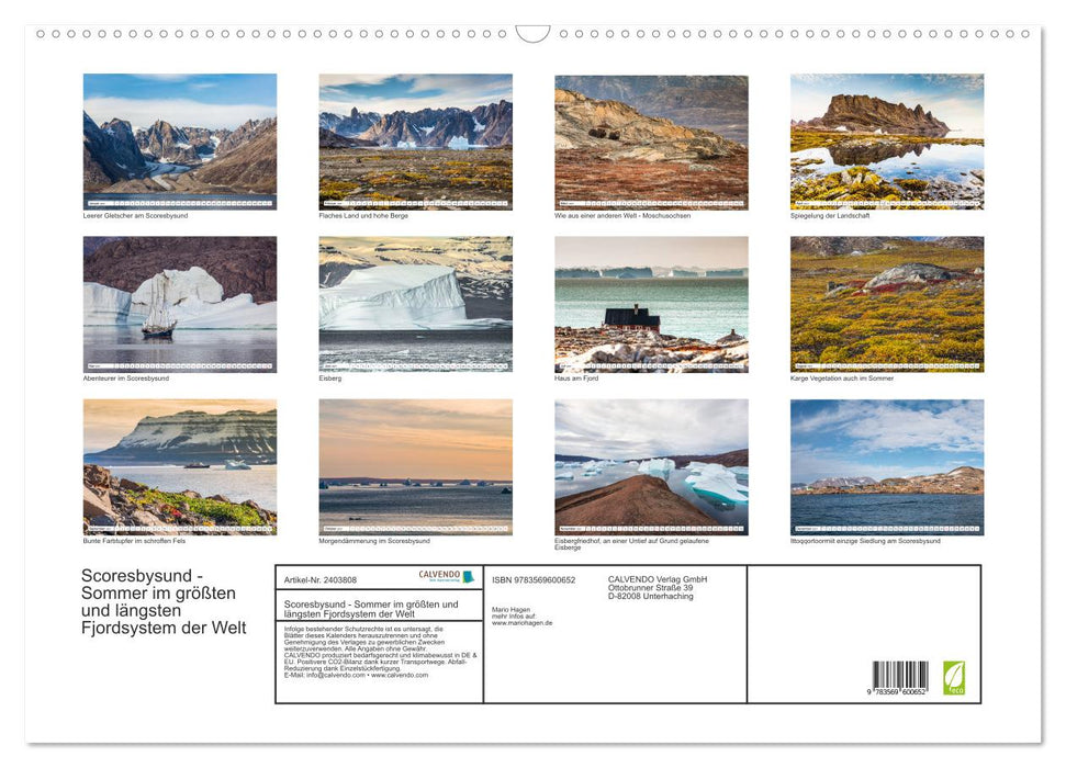 Scoresbysund - Sommer im größten und längsten Fjordsystem der Welt (CALVENDO Wandkalender 2027)