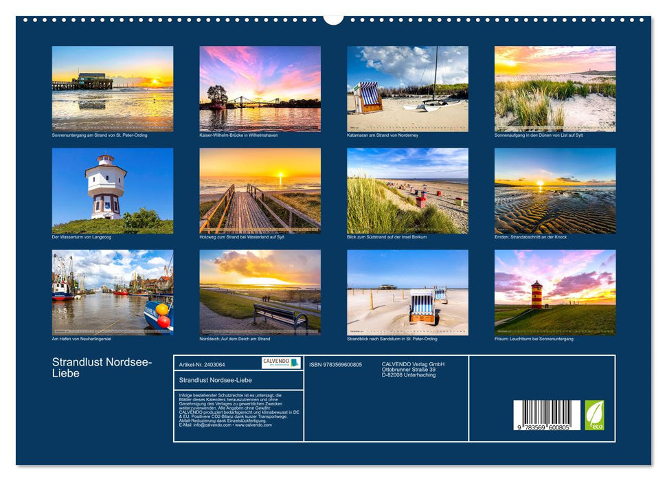Strandlust Nordsee-Liebe (CALVENDO Premium Wandkalender 2027)