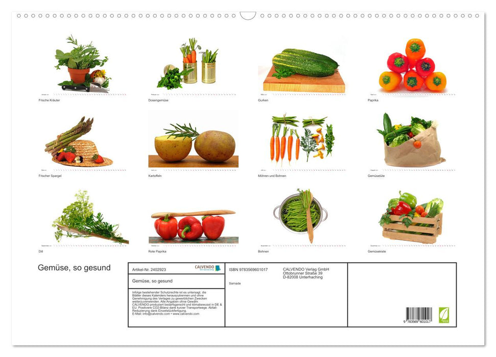 Gemüse, so gesund (CALVENDO Wandkalender 2027)